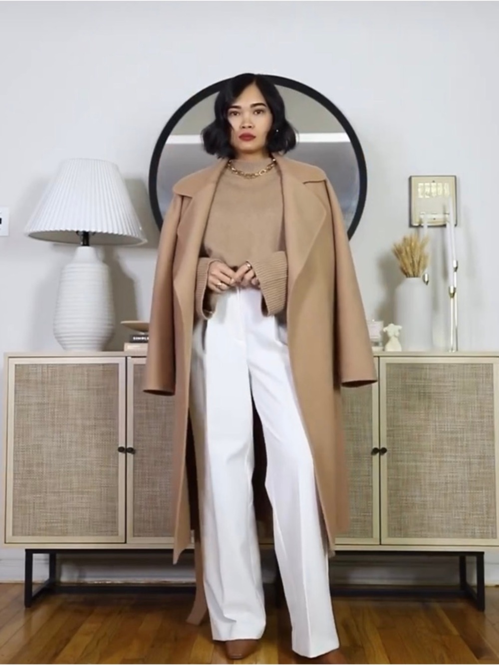 The Reset R Label Fab Funnel Neck Long Sleeve Sweater Toffee - Sz S
